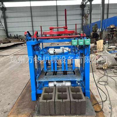 万钧建筑垃圾空心砖机设备可换模具混凝土水泥砌块成型制砖机
