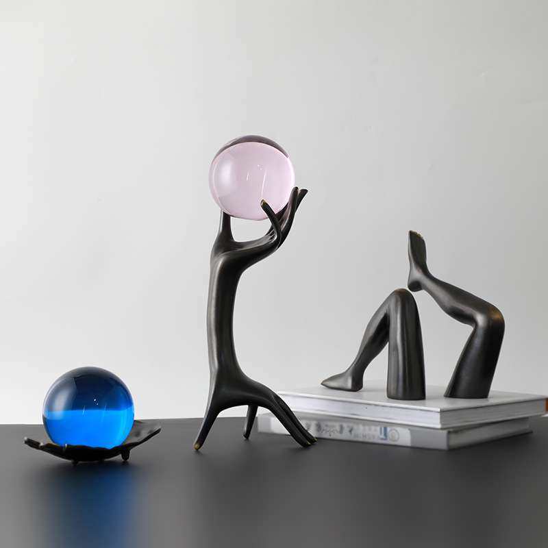 家居样板房桌面铁艺手脚组合装饰摆件 现代轻奢创意装饰托盘摆设,家居饰品,桌面摆件,淘宝优惠券,粉丝福利购,淘宝优惠卷