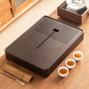 竹制茶盘整块小号托盘长方形干泡盘茶托沥水盘家用放茶杯茶台茶盘