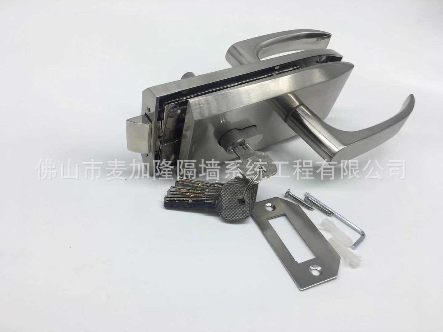 不锈钢单玻门锁 平门锁隔断锁 高隔间玻璃门锁图片