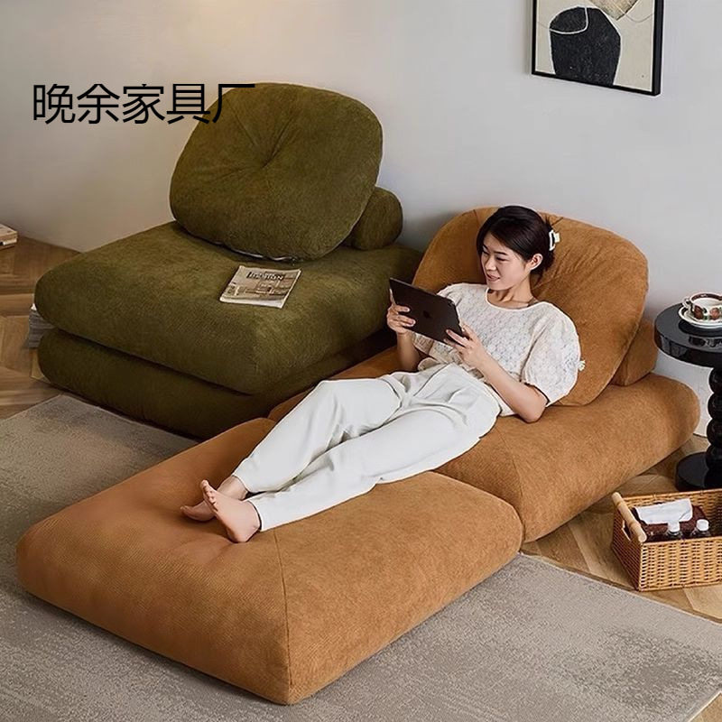 麻薯沙发单人沙发床小户型客厅折叠拆洗榻榻米两用奶油豆腐块懒人