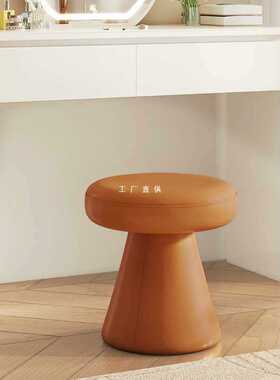 ?轻奢化妆凳卧室梳妆凳网红矮凳圆凳家用梳妆台椅子美甲软座皮坐
