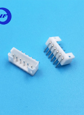 厂家直供PH-6AW 2.0mm间距6p弯针 白色针座连接器ROHS2.0针座铜针