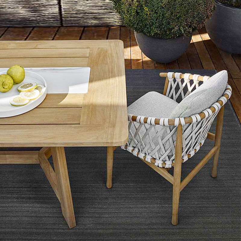 户外休闲简约家具庭院民宿海边沙滩藤椅餐厅桌椅室外实木餐桌椅子