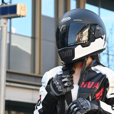 HVA复古头盔全盔闪电男女通用