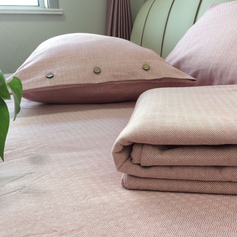 全棉加厚提花老粗布床单单件亲肤磨毛软糯保暖四件套纯棉被套简约