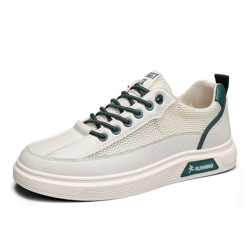 男鞋2024夏季内增高男士百搭板鞋运动休闲鞋防臭透气镂空小白鞋子