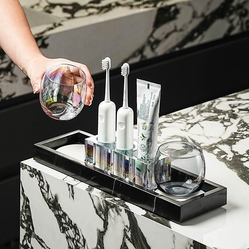 水晶牙刷置物架漱口杯收纳情侣双人洗漱套装意式极简风卫生间摆件