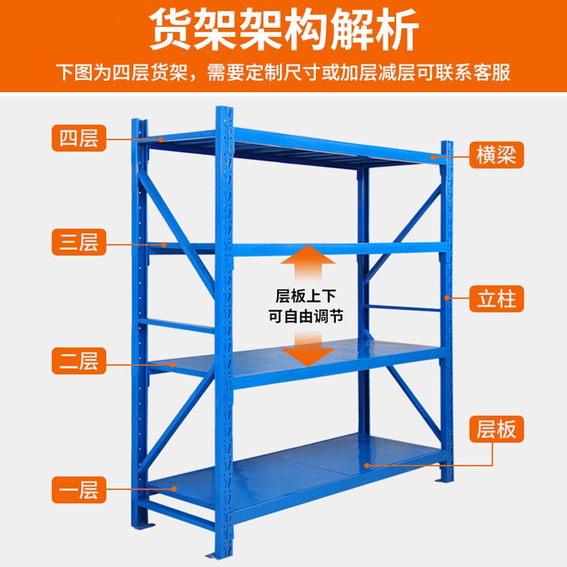 仓库仓储货架置物架多层家用储物架商用超强承重重型展示架铁架子