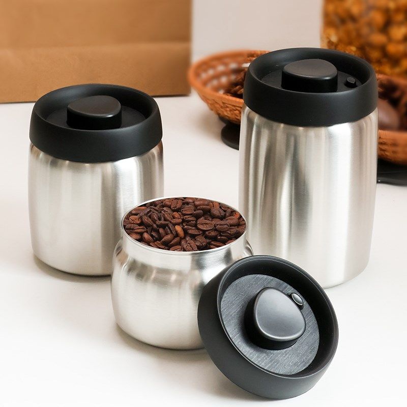 密封罐抽真空储i物罐茶叶罐咖啡豆保存罐不锈钢防潮五谷杂粮收纳