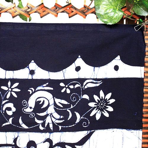 蜡染画凤花飞舞民族特色清新家居装饰画酒吧茶室茶几布艺长条桌布