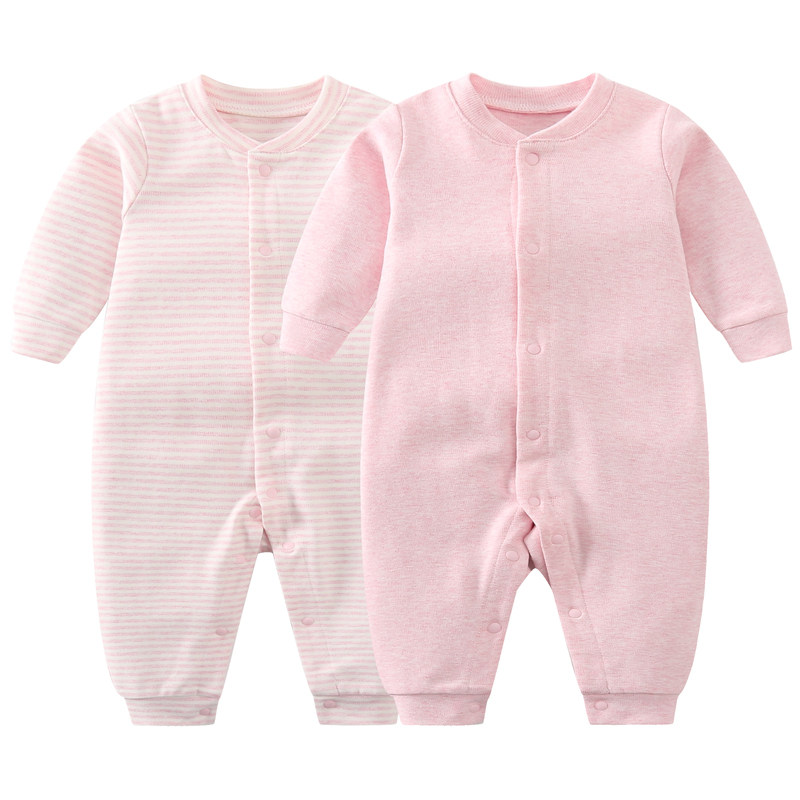 宝宝连体衣婴儿秋冬季纯棉初新生儿加厚睡服保暖内衣长款包屁哈衣