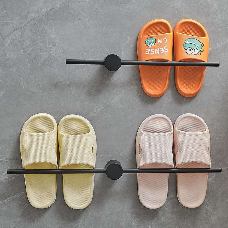 浴室拖鞋架免打孔卫生间鞋子置物架C不锈钢收纳厕所壁挂拖鞋沥水