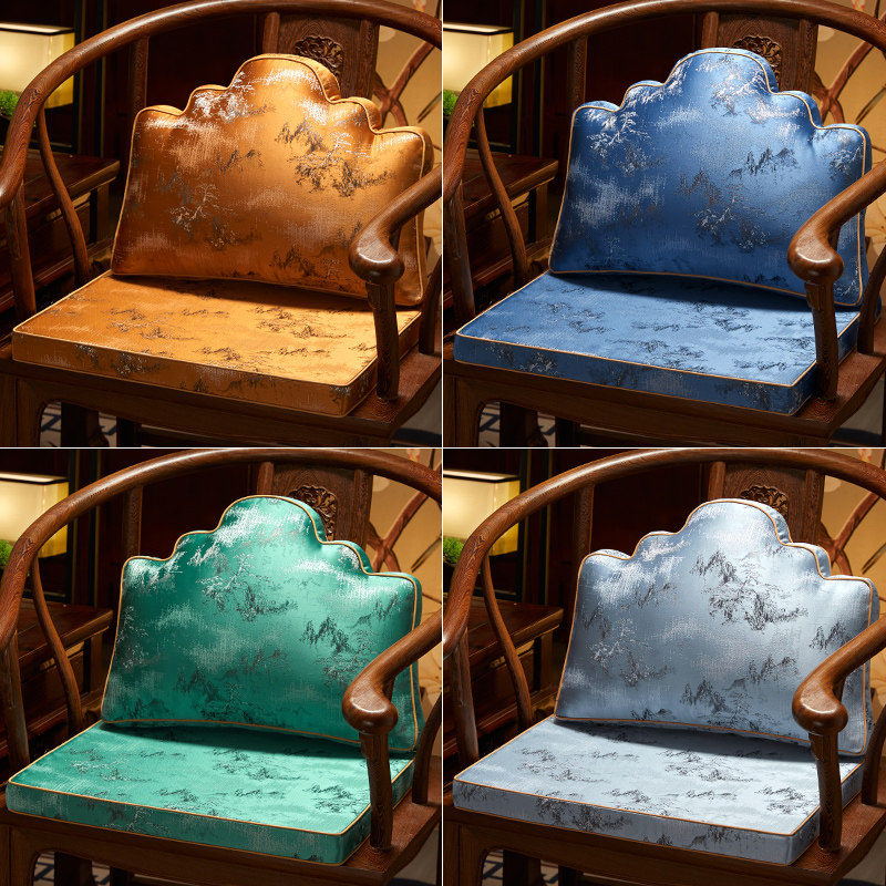 中式坐垫靠山枕红木椅子座垫靠垫一体罗汉床大靠枕沙发靠背垫定制