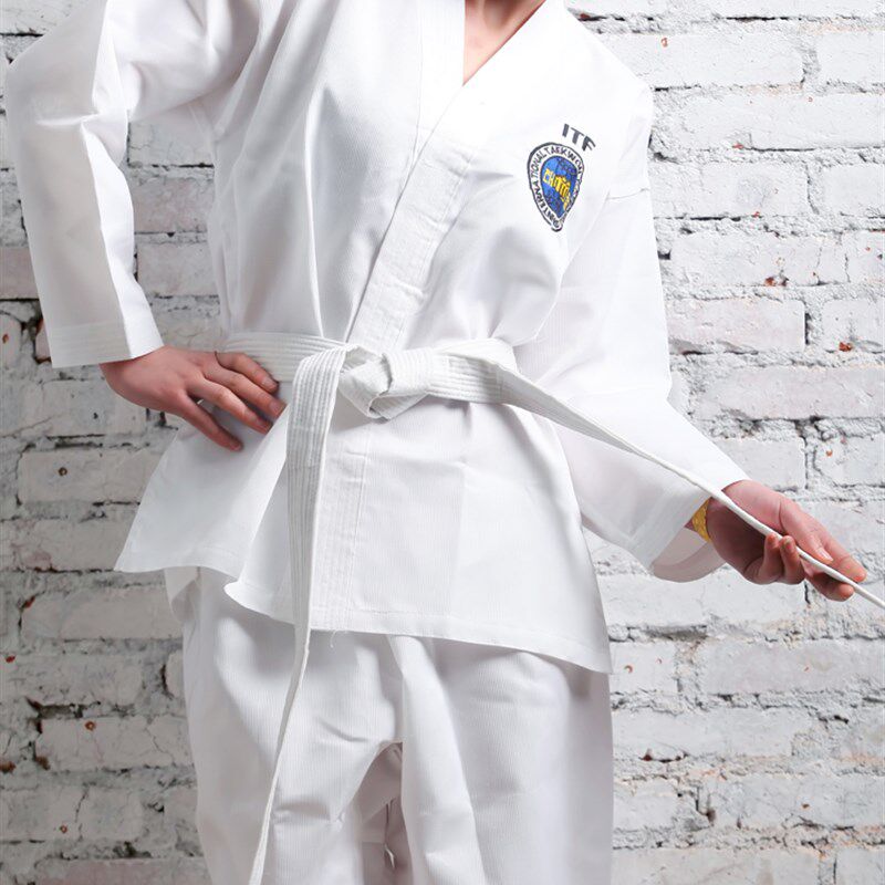 天拳成人儿童跆拳道服ITF跆拳道服装全棉涤棉跆拳道道服全刺绣