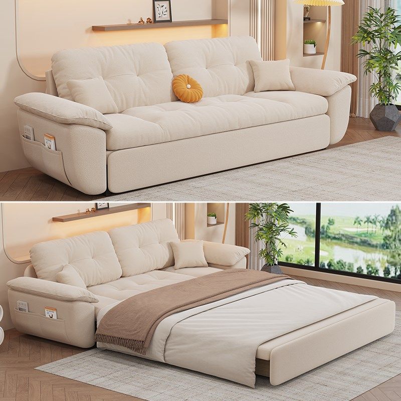 奶油风沙发床折叠两用2025新款小户型客厅网红储物抽拉伸缩床一体,住宅家具,沙发床,淘宝优惠券,粉丝福利购,淘宝优惠卷