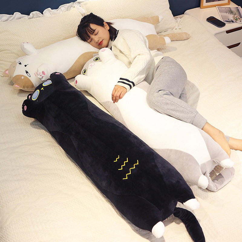 猫咪玩偶抱枕女生睡觉长条猫毛绒玩具抱睡公仔宿舍V床上夹腿大娃