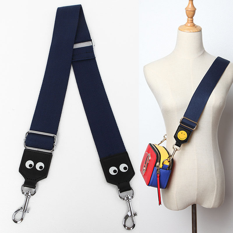 黑色帆布包带肩带斜挎可调节包包宽肩带配件O单肩包背带挎包带子