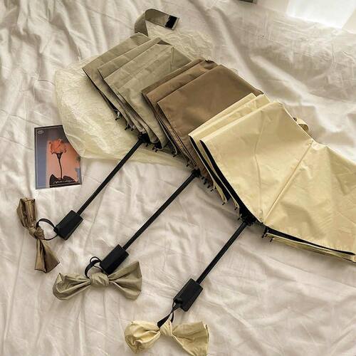 Haru禁欲系晴雨两用遮阳伞 手动黑胶折叠伞男女通用