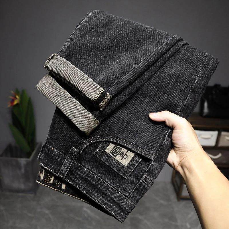 惦云精选秋冬季牛仔裤直筒男款显高显瘦修身百搭黑色男士潮流