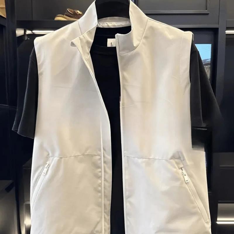 北嘉服饰pBEJOY 25早秋男士轻薄透气立领免烫拉炼纯V色气质雅痞马