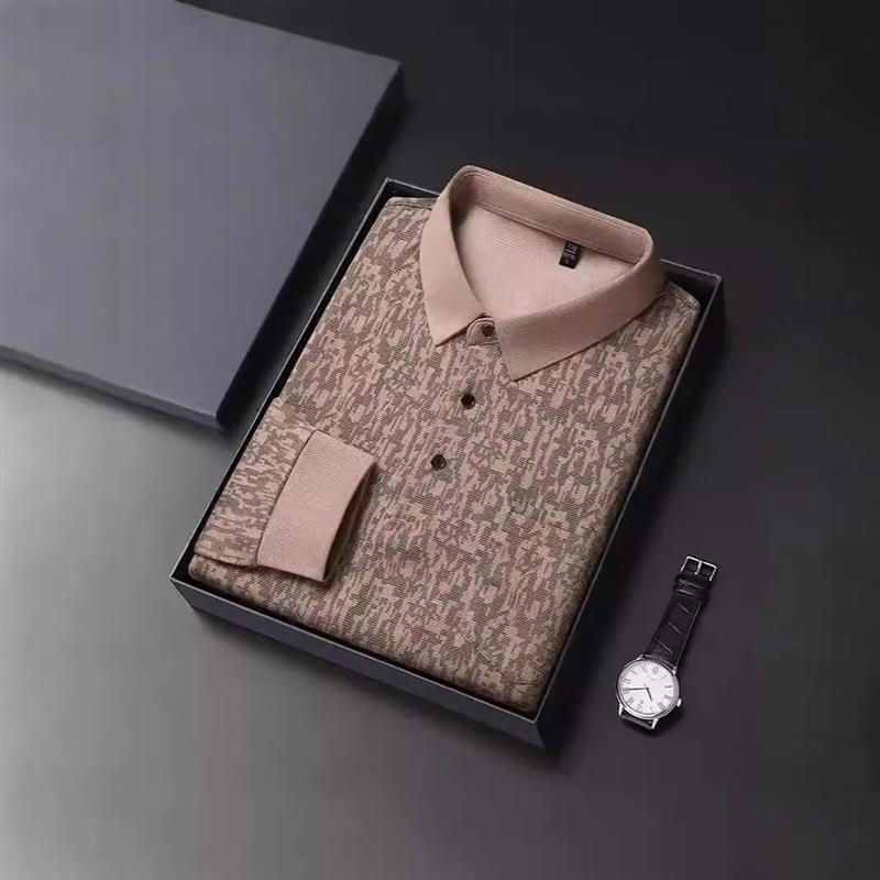 FZ轻奢服饰男士polo衫u男体恤春秋季休闲翻领男士长袖E商务打底衫