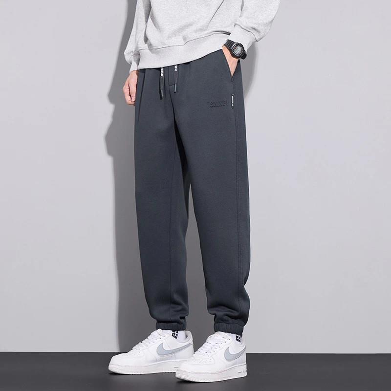 慕奢男装202k5秋冬简约百搭束脚混纺休闲裤直筒百搭修身