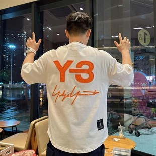 百搭纯棉透气重工刺绣t恤 磐拓男装 时尚 轻奢202v5夏季 字母短袖