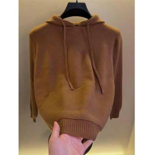 帽衫 潮流针织衫 百搭男 时尚 ZJ轻奢服饰秋冬连帽套头z针织毛衣男士