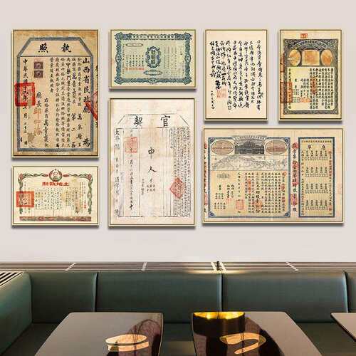 复古怀旧挂画怀旧风饭店餐馆装饰画烟酒行60/70/80年代剧本杀墙画