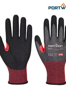 PORTWEST/波伟斯特 A673 CT200 AHR13丁腈涂层防切割手套