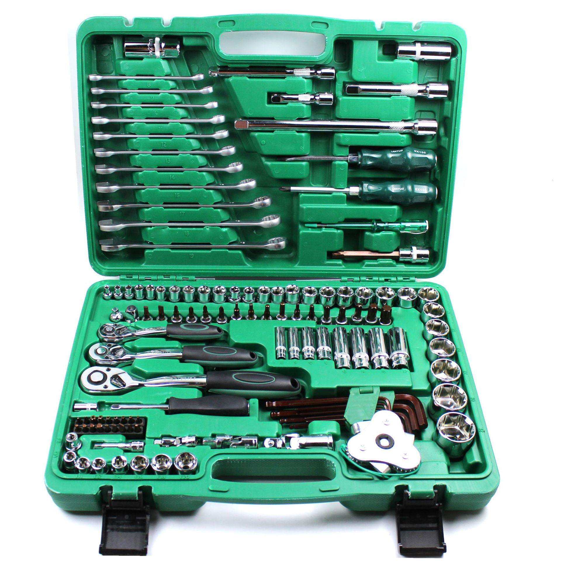 121件套汽修工具套装汽车维修组套120+1件套筒扳手组合汽修工具