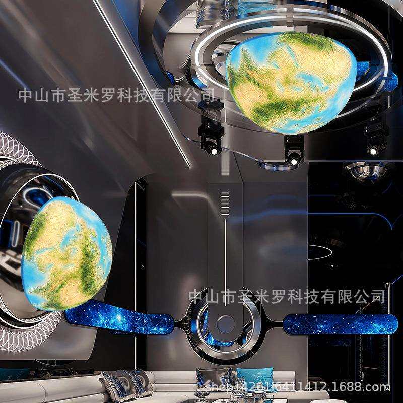 氛围吸顶灯月球灯卧室餐厅星球灯网红工装大号半圆球形灯月亮灯