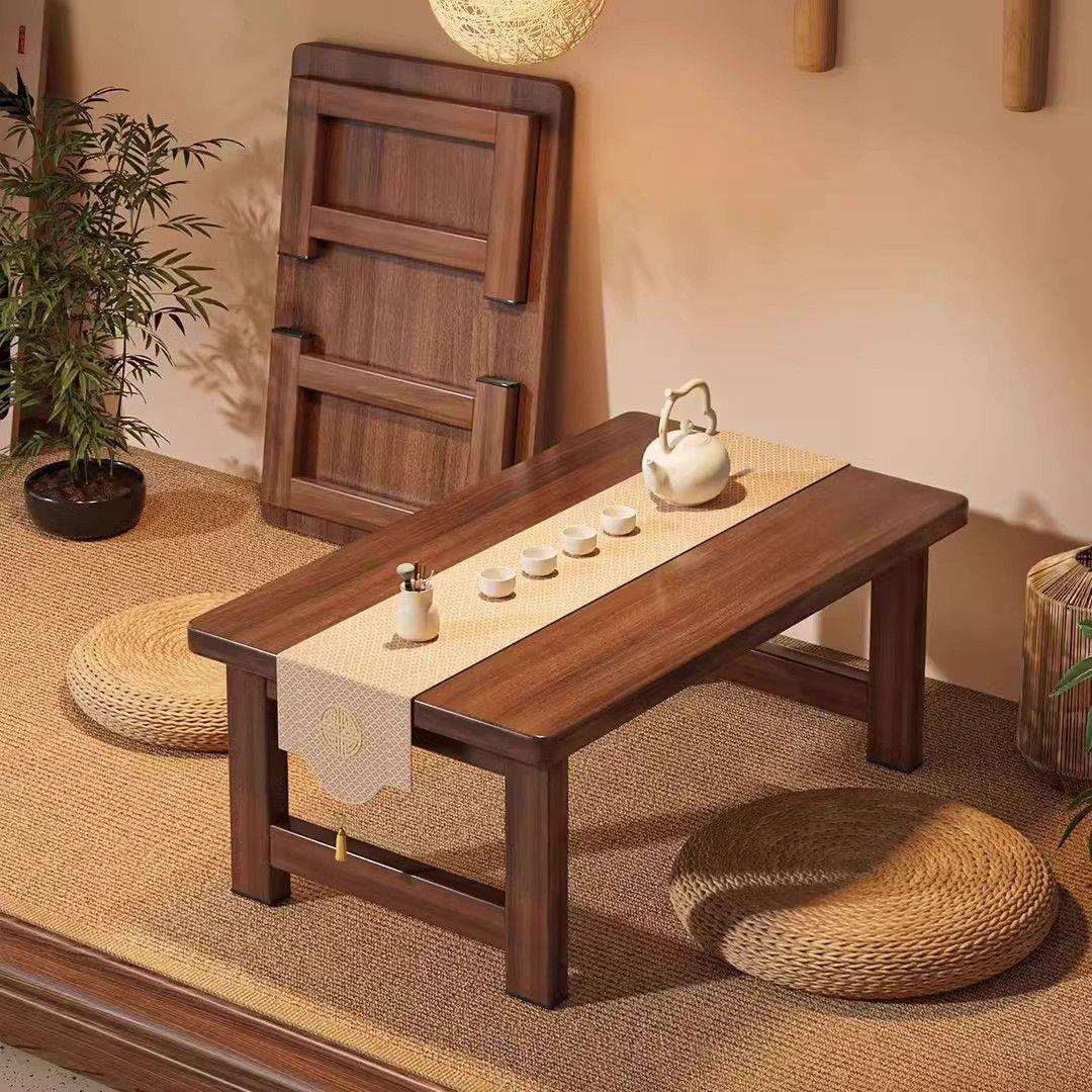 可折叠桌子阳台飘窗小茶桌家用床上榻榻米炕桌长方形客厅茶几矮桌