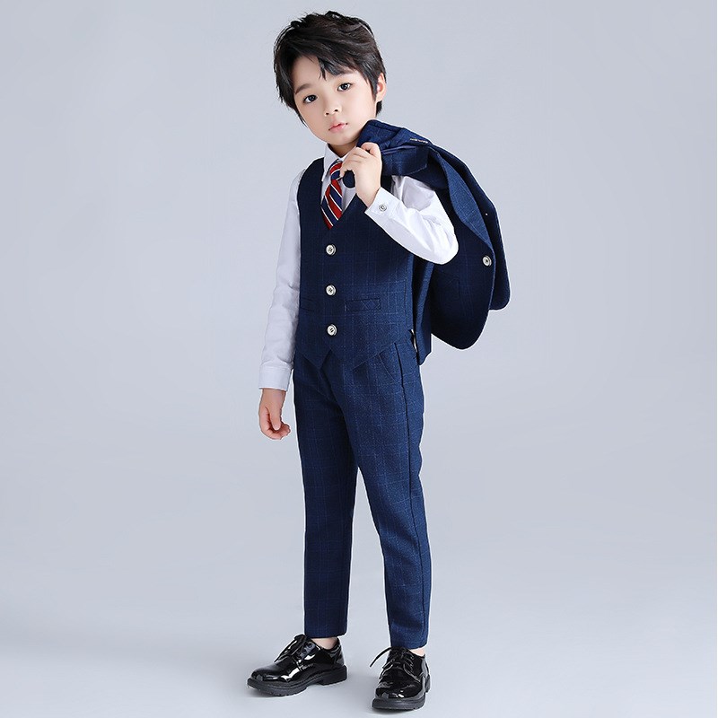 儿童马甲小e西装套装男童婚礼服花童钢琴演出服主持人男孩西服春