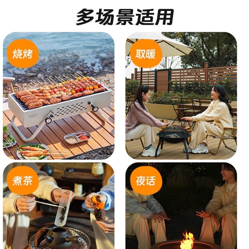 木炭烧烤碳家用户外烧烤专用商用炭围炉煮茶速燃耐烧Y果木机制炭