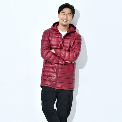 轻薄加肥加大码羽绒服男200斤A中长款中老年超轻便超薄款爸爸特大