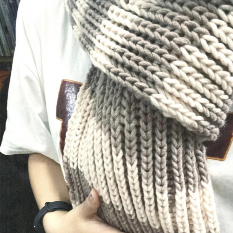 情人棉毛a线手工编织围巾粗毛线团自织围脖送男朋友礼物diy材料包