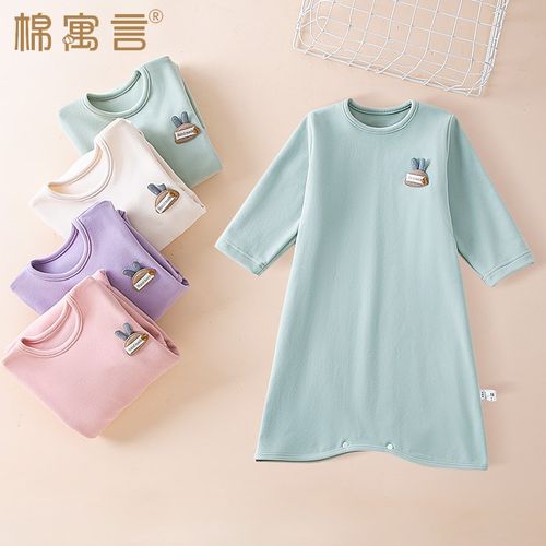 秋冬双面a磨毛婴儿睡袍儿童睡裙防踢被睡袋男女宝宝护肚连体睡衣