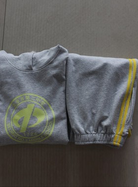 定制校服裤子纯棉灰色套头宽松连B帽上衣北京二中春季休闲套装中