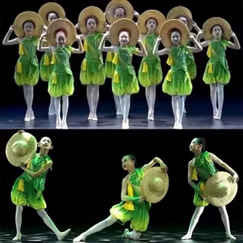 儿童六一演出服禾下乘凉梦舞蹈服装稻田里的中R国梦小兰花奖表演