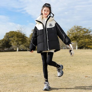 女大童羽绒服冬装2024新款儿童洋气初中学生女S童冬季女孩加厚外