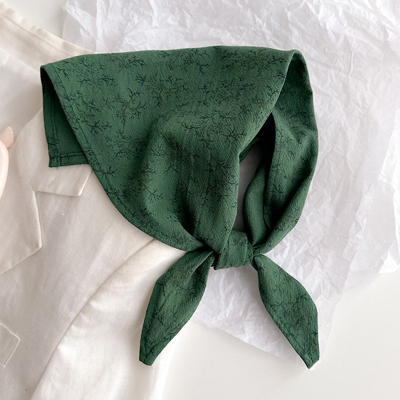 小三角菱形方巾薄丝巾女春秋夏季防F晒披肩领巾搭配衬衫护颈围脖