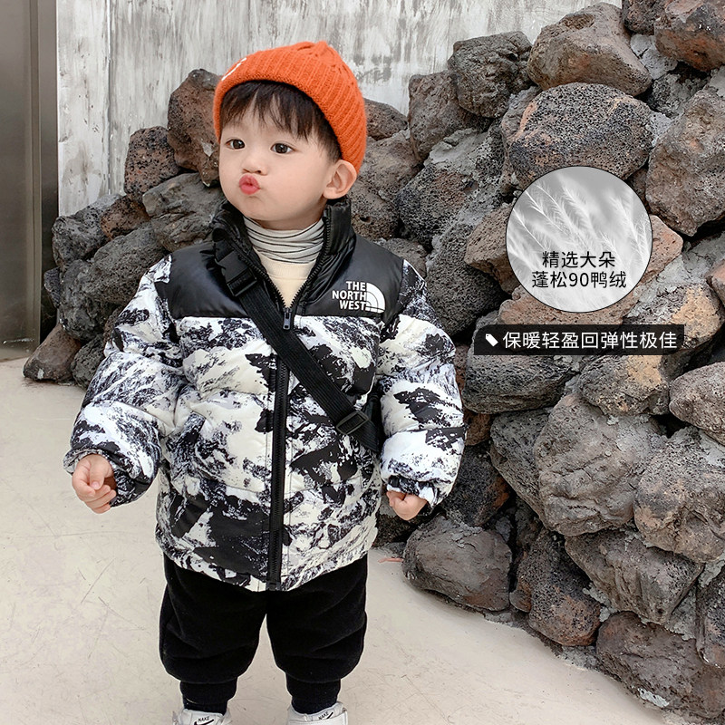 陈大猪L妈婴儿羽绒服男宝宝w冬季新款短款洋气保暖加厚冬装外套