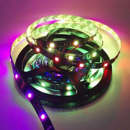 ws2811灯带LED跑马流水闪光灯超窄5mm幻彩软灯条户外防水高亮12V