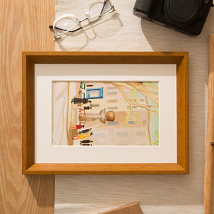 实木大相框挂墙24寸36寸A3定制任意尺寸画框外框8k4k装 裱拼图框架