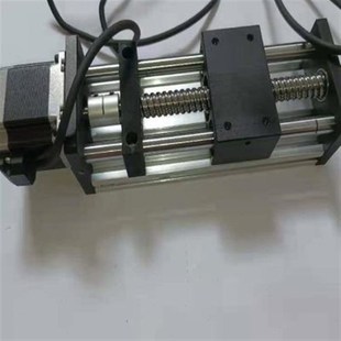 80宽双光轴滚珠j丝杆滑台精t密模组装 42或57步进马达直线导轨工作