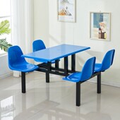 食堂餐桌椅连体组合不锈钢四人学生员工职工工学校地工厂单位学生