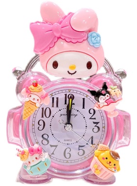 库落米儿童小闹钟学生用专用起床神器可爱闹铃卡通2023新款时钟萌