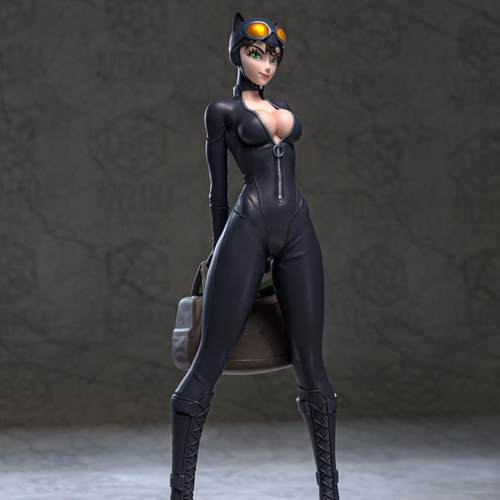 独家gk白模DC漫画 猫女3d打印模型白模上色练习高颜值